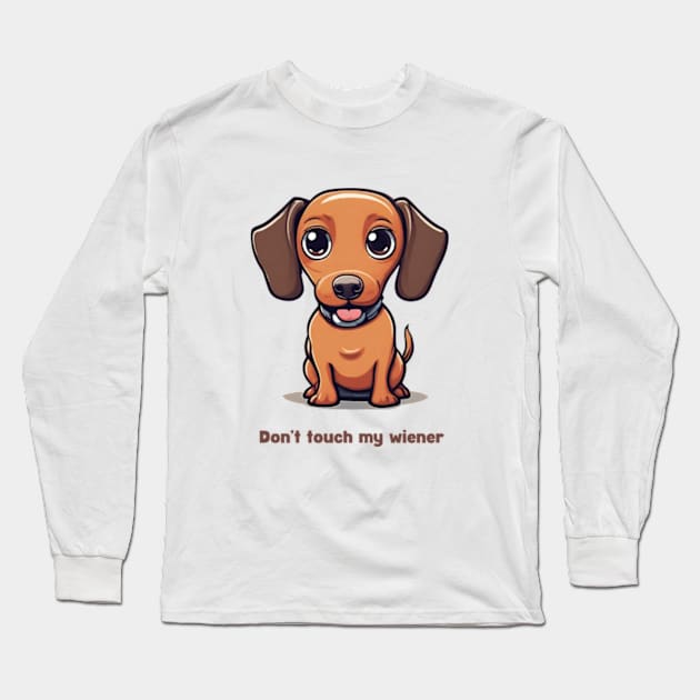 don't touch my wiener Long Sleeve T-Shirt by badrhijri